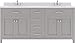 Virtu USA MD-2072-DWQSQ-CG-NM Caroline Bathroom Vanity Set, Cashmere Gray