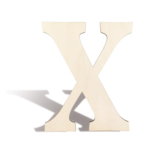 Letras grandes de madera de 17 pulgadas, letras de madera en blanco sin terminar, números de la A a la Z, letras de madera pintables para decoración de pared del hogar, cumpleaños, boda, fiesta, aula,