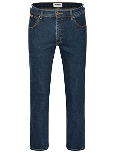 Wrangler Texas Herren-Stretchjeans - Herrenjeans Regular Fit Authentic Straight (W38/L30, Darkstone)