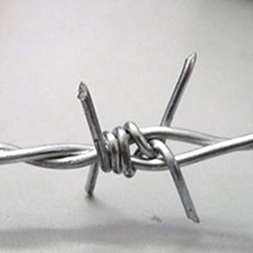 Alambre de púas galvanizado de acero resistente de 2.3mm con púas de 15mm y 4 puntas, ideal para cercas de jardín y suministros para pasturas (Tamaño: 100m, Color: Plata) miniatura 3