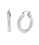 Steve Madden Pendientes de aro medianos trenzados, NO SIZE