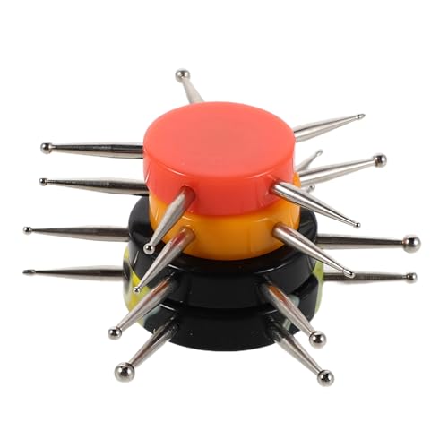 HAKIDZEL 4pcs Nail Art Dotting Pens with Acrylic Handles Multi-functional Manicure Sculpting Tools for Precise Rhinestone Picking and Clay Embossing in Orange Black Black-yellow Stripe and