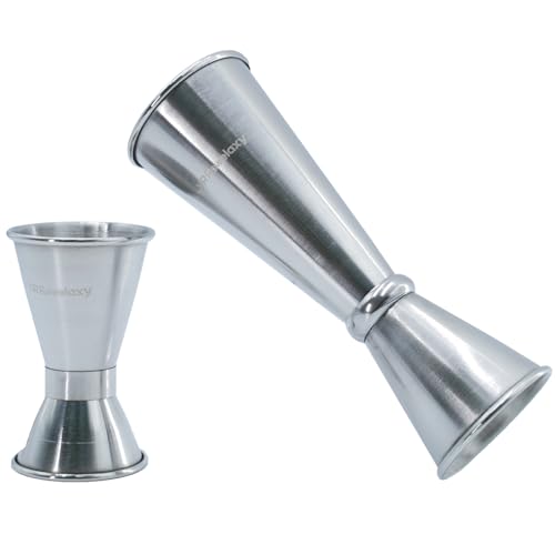 YR Rowelaxy cocktail jigger，double-sided jigs made of stainless steel, 2 oz & 1 oz and 1/2 oz...