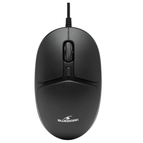 Bluestork - M-W-OFF20 - Souris Filaire Compacte Réactive et Précise - Souris d'ordinateur ambidextre - Performante 1000 DPI - Compatibilité PC & Mac - New