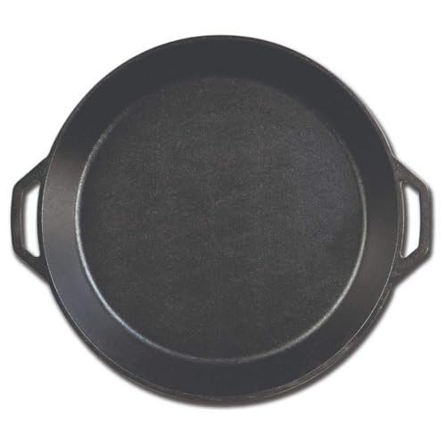 Image of 1pcs Multi-Function Cast Iron Griddle 17inch Skillet for Pizza, BBQ, Pancakes - Compatible with All Stovetops, Ideal for Home Kitchen and Outdoor Cooking, Easy to Clean, Home Kitchen Cookware