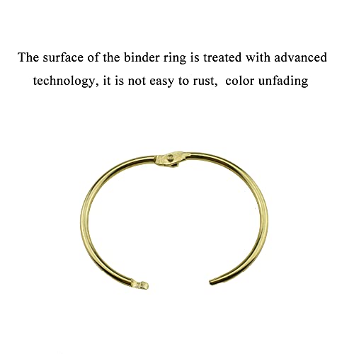HAHIYO Metal Binder Rings 2 Inch Book Rings Key Rings Bulk Big Large Key Ring Binder Ring Metal Rings for Index Cards Loose Leaf Binder Rings Index Card Ring Paper Rings for Paper(Gold,18Pcs)
