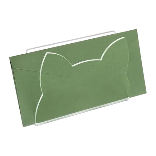 猫型ファイルオーガナイザー - デスク用透明アクリルドキュメントホルダー 装飾ペーパートレイ レター&封筒用 | 文房具収納ラック オフィス、仕事、勉強、キッチンカウンター、寮の部屋用