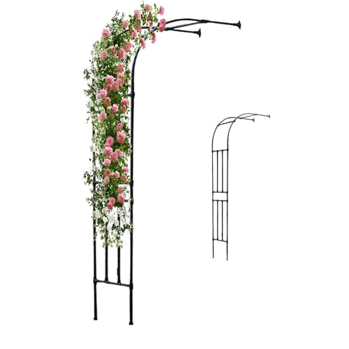 Treillis en métal robuste pour plantes grimpantes - Résistant aux intempéries - Disponible en tailles 120 - 300 cm - Design élégant en demi-arc (l x H : 2,8 m x 2,7 m)