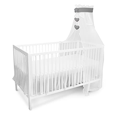 Amilian Baldachin für Babybett Chiffon Baldachin Kinderzimmer Himmel Betthimmel für Baby Zimmer Stubenwagen Babywiege Kinderbett Kinderzimmer Deko Bettvorhang - Chiffonhimmel