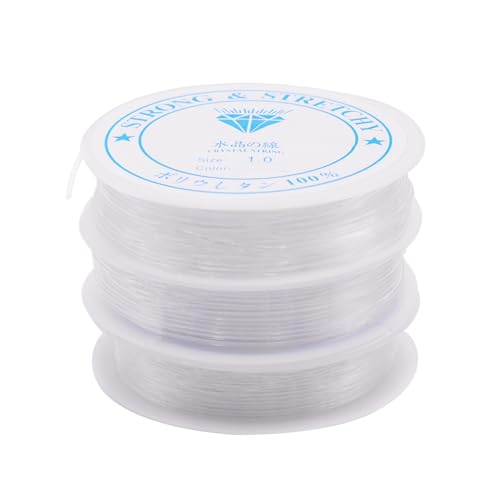 3 Spulen Gummiband für Armbänder,Elastisches Band,0.6mm 0.8mm...