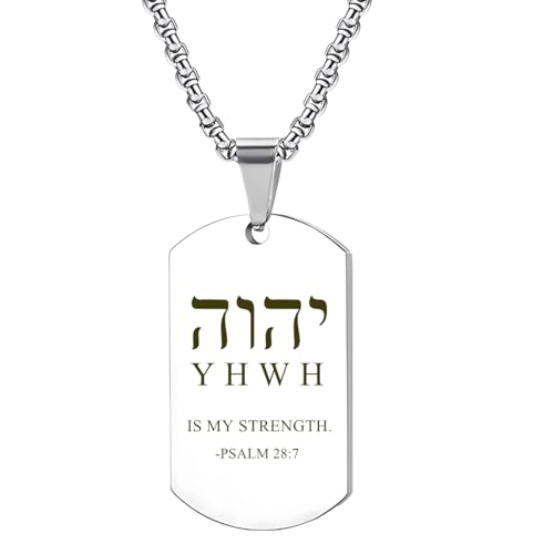 Hebrew YHVH YHWH Jehovah Names of God Pendant - Tetragrammaton Yahweh Blessed Prayers Necklace - Hebrew Yahweh Amulets Religious Jewelry for Men Women