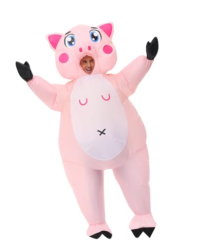 Costume de cochon gonflable T-rex gonflable pour adulte, taille adulte, costume gonflable pour adultes, femmes, hommes, costume gonflable fantaisie amusant pour Halloween, Noël, carnaval, fête