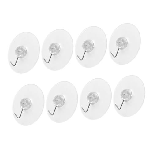 JECOMPRIS 8pcs Heavy Duty Suction Cup Hooks PVC Wall Hangers