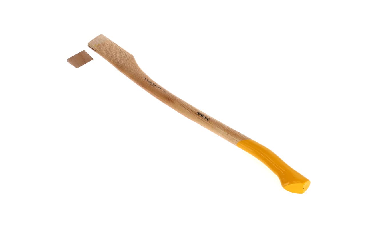 OCHSENKOPF Manico di Ricambio per Accetta EURO, Manico in Frassino, 800 mm, 550 g, a Forma di Piede di Porco, Utensile Forestale, OX E-83 E-0800