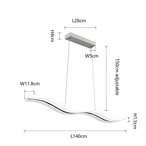 Lustre LED pour table à manger réglable en hauteur et dimmable blanche - 5