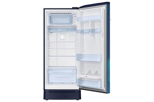 Image of Samsung 215 L, 5 Star, Digital Inverter, Direct-Cool Single Door Refrigerator (RR23H2H359U /HL, Paradise Bloom Blue, Base Stand Drawer, Single Touch Defrost, 2026 Model)