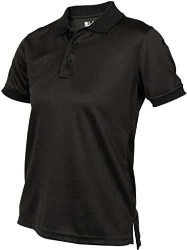 LAPG Women's Recon Jersey Short Sleeve Polo Shirt, Anti-Wrinkle Moisture Wicking Tactical Polo Shirt for Women