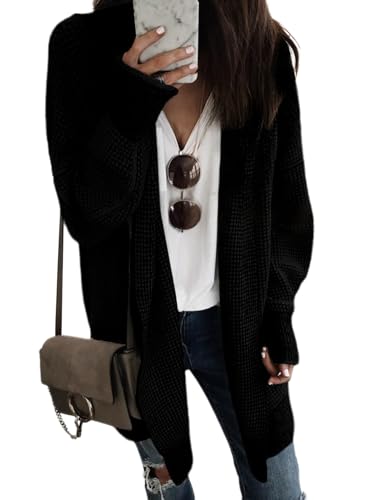 Image of Sidefeel Cardigan Sweaters for Women 2026 Fall Outfits | Soft Cozy Warm Cardigans, Checkered Long Sleeve Open Front, Chunky Knit Oversized Sweater Coats, Casual Office Wear