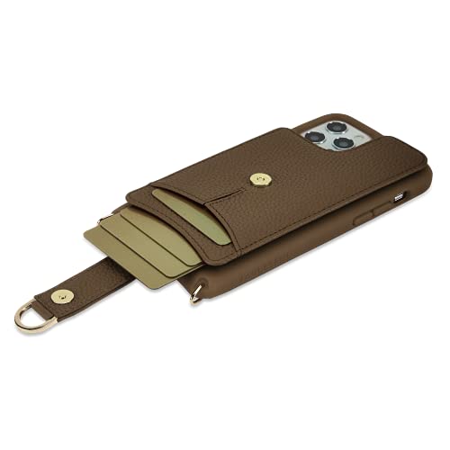 Vaultskin Victoria Crossbody Iphone Leather Wallet Case, Fashionable Bumper For Cards And Cash - Holds Up To 8 Cards (Brown - Leather Strap, Iphone 13 Pro) #TOP2