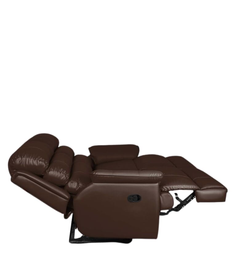 Image of Recliner Sofa 2 Seater - Manual Leatherette Design with Plush Support, Includes 5-Year Warranty for Optimal Comfort and Longevity
