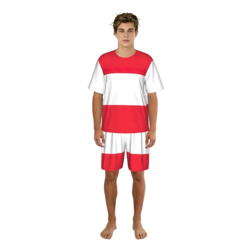 Pyjama homme court extensible et doux motif Autriche pour la nuit