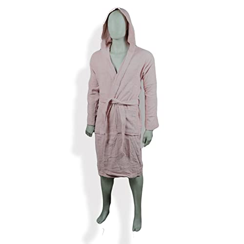 Bee BeeYourHome - Albornoz de rizo, 100% algodón, 400 g, con capucha, unisex, Polvo, L