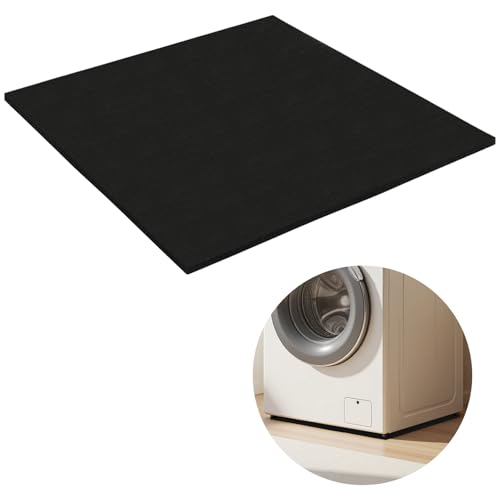 Rainmae Anti-Vibration Washing Machine Mat 61x61x0.8cm Easily Cut to Size Anti Vibration Pad Sound Absorbing Mat Rubber Vibration Pad for Washer, Dryer, Audio Equipment, Strength Training Equipment