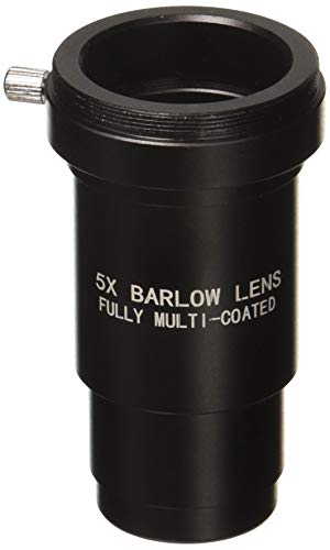 1.25 Inch 5X Fully Blackened Metal Barlow Lens/T Adapter for Telescopes - Accept 1.25inch Filters-Also Can Be Used for Astronomical Photography - Coated