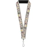 Lanyard Pin Up Girl Poses Stripe Black White