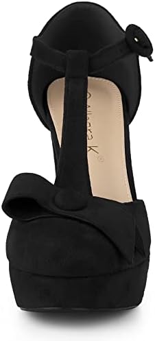Allegra K Women's Mary Janes Platform Pumps Halloween Costumes Black Chunky Heels Dress Shoes - 6 M US | Image 2