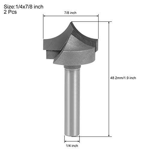 Uxcell Router Bit 1/4 Shank 7/8 Inch Dia Tapered End Mill, Carbide For Woodworking Engraving Machine Edge Trimmer 2Pcs #TOP1