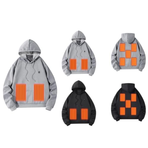 TRCELECTROP Heated Hoodie for Men Winter Warm Hooded Sweatshirt without Battery Heating Sweatshirts Pullover Tops with Pocket Grey - image 1