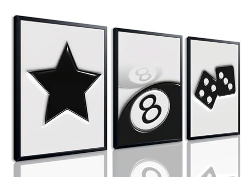 Black And White Wall Art Set of 3, Vintage Y2k