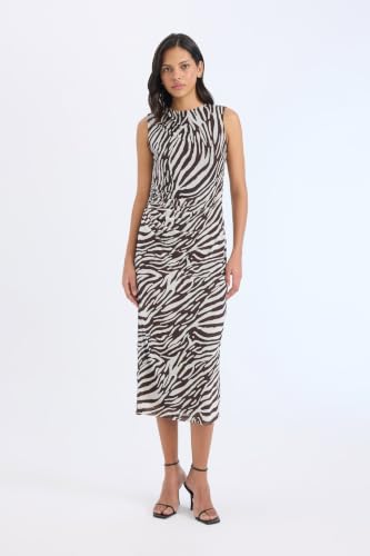 DeFacto Bodycon Vücudu Saran Yarım Balıkçı Yaka Zebra Desenli…