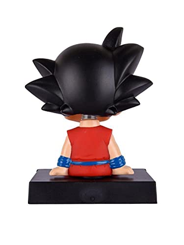 Image of Super Hero Goku Orange Rubber Action Figure Limited Edition DBZ Bobblehead with Mobile Holder for Car Dashboard, Office Desk & Study Table,15 X 10 cm