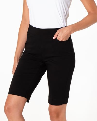 SLIM-SATION Women's Golf Wide Band Pull On Short with Real Pockets2