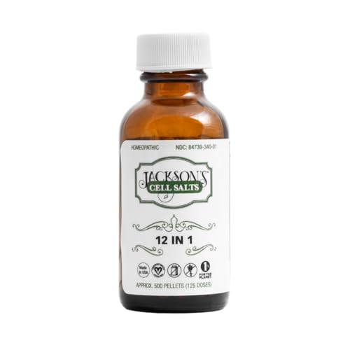 Jacksons 12-in-1 Cell Salt Combo (500 Pellets / 125 Doses) Certified Vegan Lactose-Free Made in USA