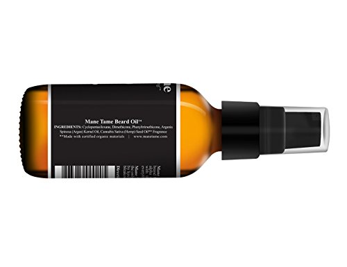 Mane Tame Beard Oil - Made With Certified Organic Hemp Oil - No Fuss Pump 2Oz Bottle - Softens Your Beard And Stops Itching - Great Beard Oil And Conditioner For Men #TOP1
