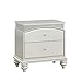 Bowery Hill Transitional 2 Drawer Nightstand in Platinum