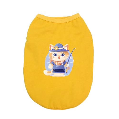 ZSDGBZ 犬服 春夏 防虫 ドッグウェア タンクトップ 通気性 犬用 Tシャツ 涼やか イエロー UVカット 柴犬 秋田犬 パジャマ 日焼き防ぐ 脱毛保護 小中大型犬 おしゃれ かわいい 小型犬 中型犬