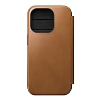 Nomad Ecco Leather Folio Case for iPhone 15 Pro, English Tan