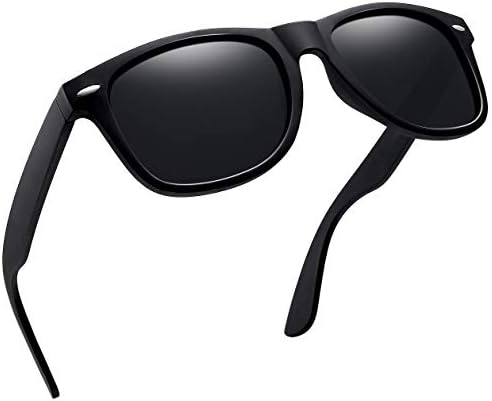 Joopin Unisex Polarized Sunglasses UV400 Protection, Trendy Square Shades for Men Women, Retro Designer Sun Glasses Driving Fishing Working Vintage Shady Rays Sunnies (Matte Black Simple packaging)