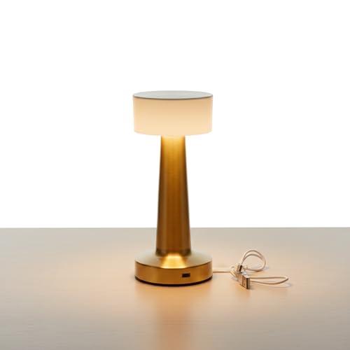 Image of Premium Rechargeable LED Table Lamp for Bedroom & Living Room - Touch Control | 3 Color Modes | Dimmable Brightness | Metal Body | Portable Wireless Bedside Light | Office & Home Decor