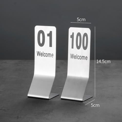 Numéros de table en acier inoxydable : marque-places stables or - 6