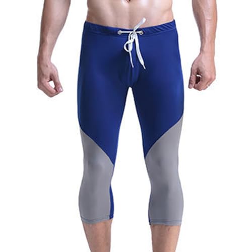Mens Compression Swim Pants 3/4 Length Sports Tights Stretchy Trunks Athletic Training Shorts Beach Bottoms Swimwear4