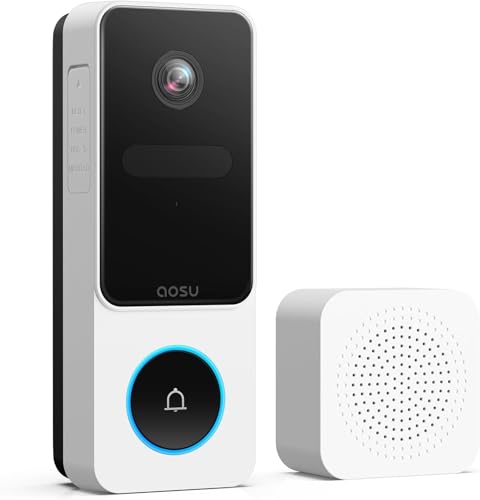 aosu Doorbell Camera Wireless- Head-to-Toe View, Intelligent Package Detection, 2.4GHz