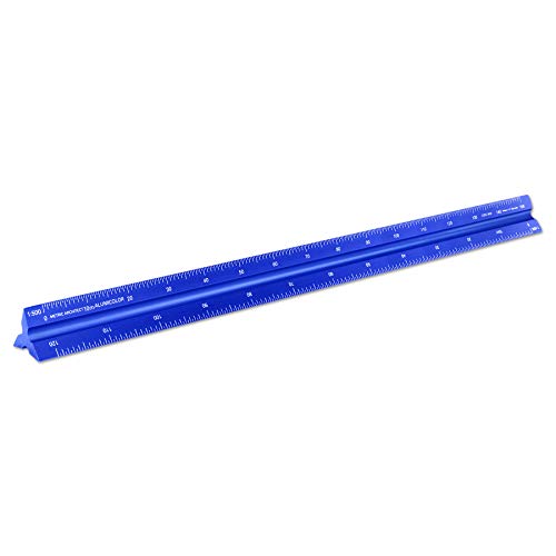 Image of Alumicolor Aluminum Architect Metric Solid Drafting Scale, 30 Centimeter, Blue