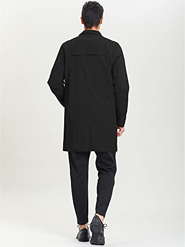 Lars Amadeus Men's Trench Coat Single Breasted Button Down Jacket Long Overcoat4