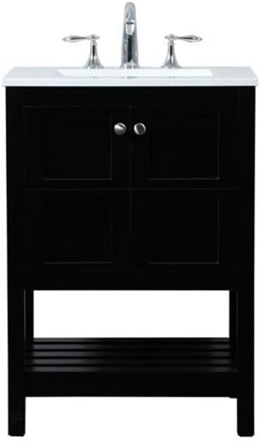 24 in. Single Bathroom Vanity in Black