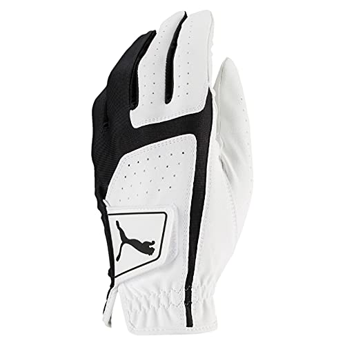 Image of PUMA Golf Men's Flexlite Golf Glove (Bright White-Puma Black, Large, Left Hand)
